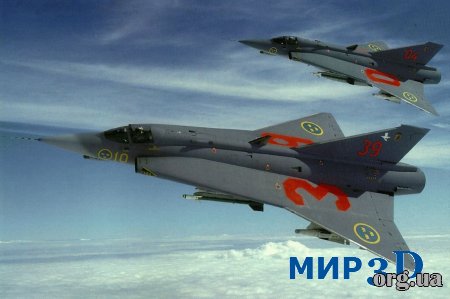 ИСТРЕБИТЕЛЬ-ПЕРЕХВАТЧИК Saab J-35A (Чертеж)