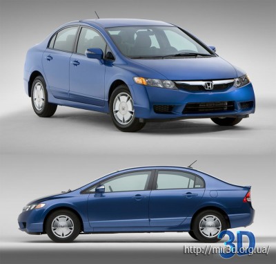 3D Max модель автомобиля Honda Civic Hybrid