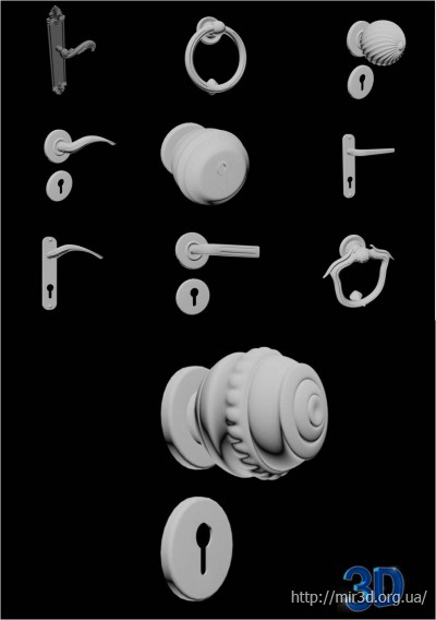 3D модели. Фурнитура для модели дверей