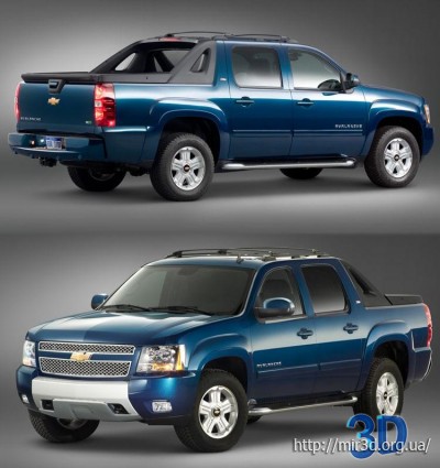 3D модель пикапа Chevrolet Avalanche для 3Ds Max