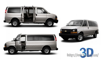 3D Max модель микроавтобуса Chevrolet Express (Шевроле Экспресс)