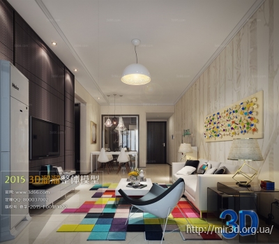 Modern Style LivingRoom 3D66 Interior 2015 Vol 1-5: 3D сцены интерьеров